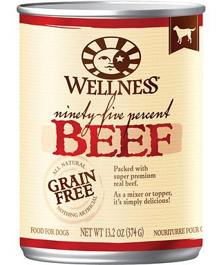 Wellness Natural Grain Free 95% Beef Recipe Adult Wet Canned Dog Food