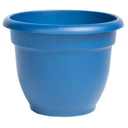 Ariana Planter, Self-Watering, Classic Blue Plastic, 10-In.