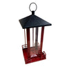 Heath Outdoor Red Metal Black Roof Bird Feeder
