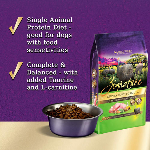 Zignature Limited Ingredient Diet Grain Free Guinea Fowl Recipe Dry Dog Food