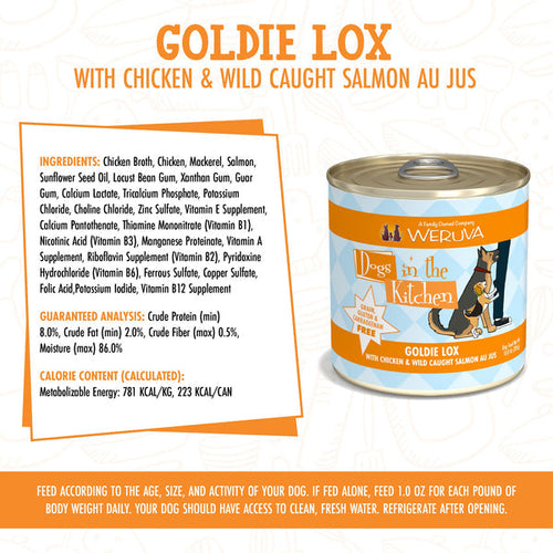 Weruva Dogs in the Kitchen Goldie Lox with Chicken & Wild Caught Salmon Au Jus (10.0 Oz - 12pk)