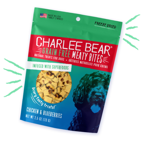 Charlee Bear Grain Free Meaty Bites Chicken & Blueberries (2.5oz)