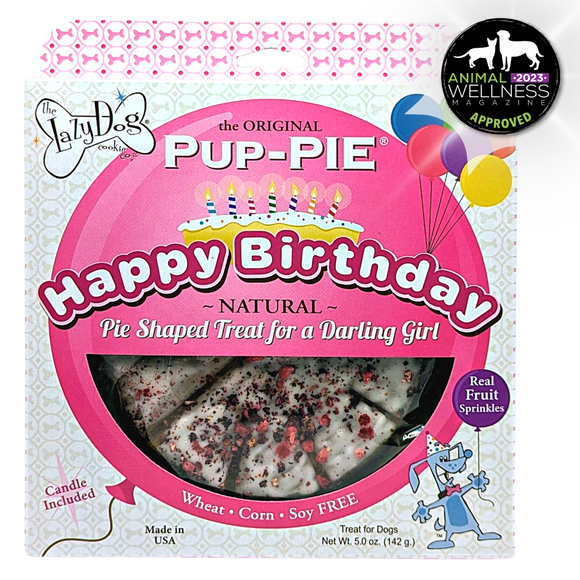 The Lazy Dog Cookie The Original Pup-PIE® Happy Birthday for a Darling Girl (5 Oz)