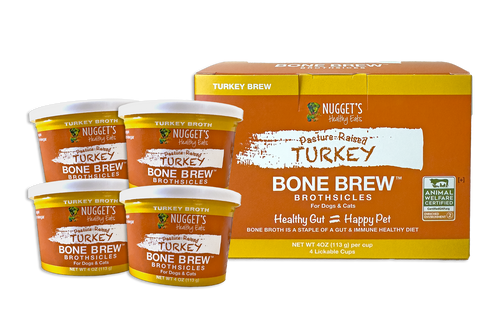 Nugget's Healthy Eats Pasture-Raised Certified Humanely Sourced Turkey Brothsicles Bone Brew for Dogs and Cats