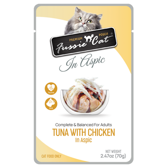Fussie Cat Premium Pouches Tuna with Chicken in Aspic Cat Food (2.47 oz (70g) Pouch)