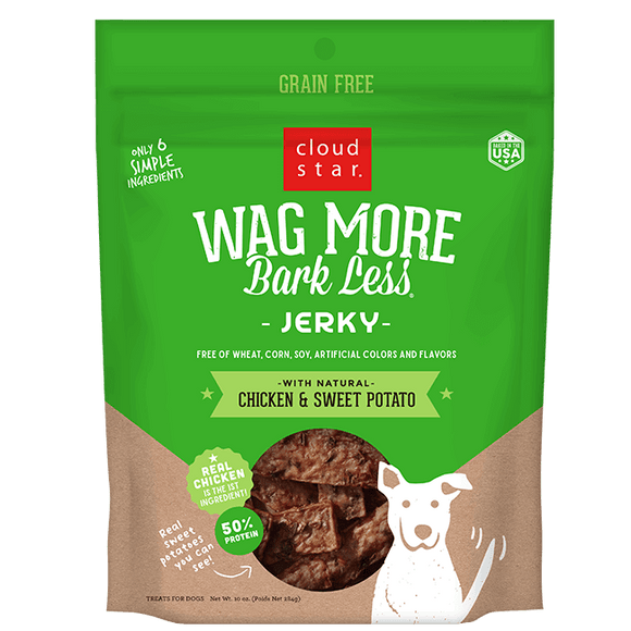 Cloud Star Wag More Bark Less Jerky: Chicken & Sweet Potato Dog Treats (10-oz)