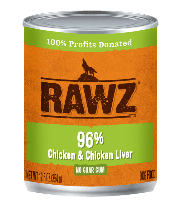 Rawz 96% Chicken & Chicken Liver Dog Food (12.5 oz)