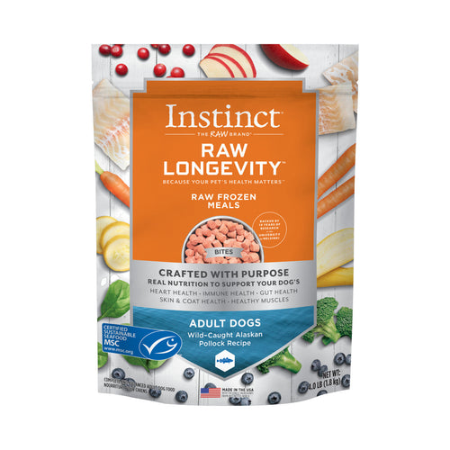 Instinct® Dog Food Raw Longevity Frozen Bites Wild-Caught Alaskan Pollock Recipe (4 LB)