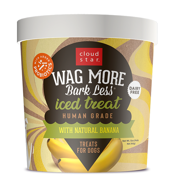 Cloud Star WAG MORE BARK LESS ICED TREAT WITH NATURAL BANANA, 12 Oz