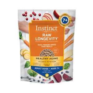 INSTINCT RAW LONGEVITY 100% FREEZE-DRIED RAW MEALS CAGE-FREE CHICKEN RECIPE FOR ADULTS 7+