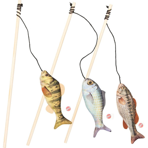 SPOT HUG'N KICK GONE FISHIN TEASER WAND (16 IN, ASSORTED)