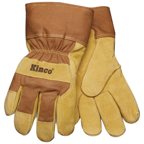 Kinco Lined Suede Pigskin Glove (TAN/BROWN Medium)