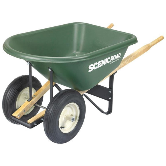 SCENIC ROAD WHEELBARROW 2 WHEEL (8 CU FT, GREEN)