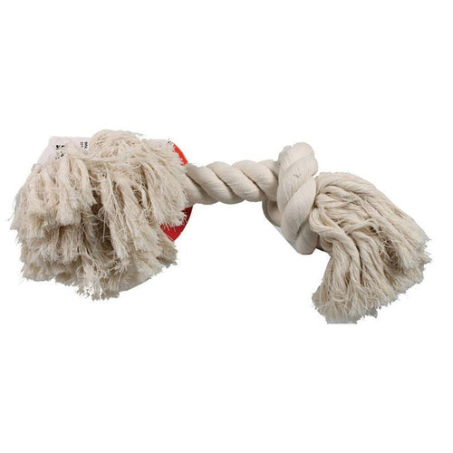 MAMMOTH FLOSSY CHEWS COTTON ROPE BONE (19 IN, WHITE)