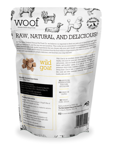 New Zealand Natural Pet Food Woof Wild Goat for Dogs (1.4 oz)